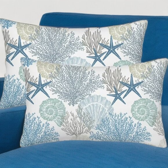 Lumbar Beach Pillow Covers Starfish Nautical Coastal Decor Decorative Soft Cases - Picture 5 of 7